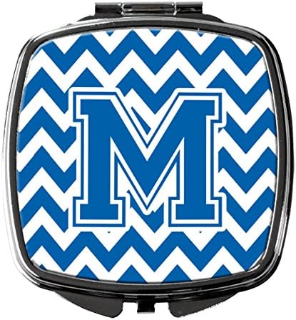 Caroline's Treasures CJ1056-MSCM s шевроном u obliku slova M plavo-bijelo kompaktan ogledalo, dekorativna cestovna ogledalo