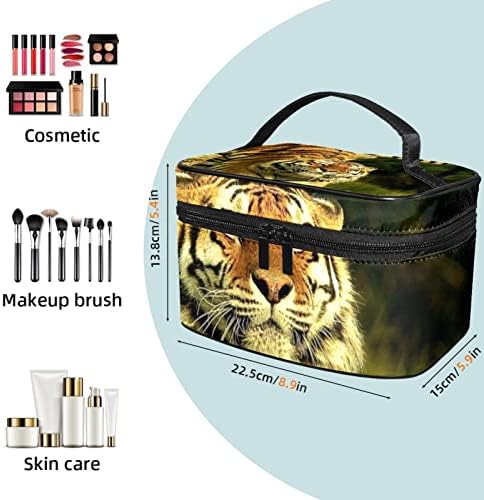ECMRAD prijenosna torba za šminku Istezanje tigra tiska veliki kapacitet s patentnim zatvaračem prikladnim za lijepe djevojke