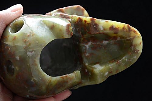 Prirodni zeleni dragulj kristalni kvarc pjevajući figuricu skeleta lubanje Realistično rezbarenje 5,03 inča 3,22 lb duhovna