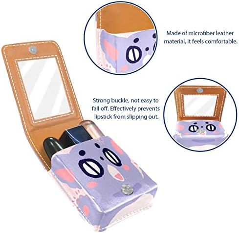 Mini torbica za šminku od ogledala u obliku ogledala torbica s kvačilom Futrola za ruž od umjetne kože Slatka mačka iz crtića