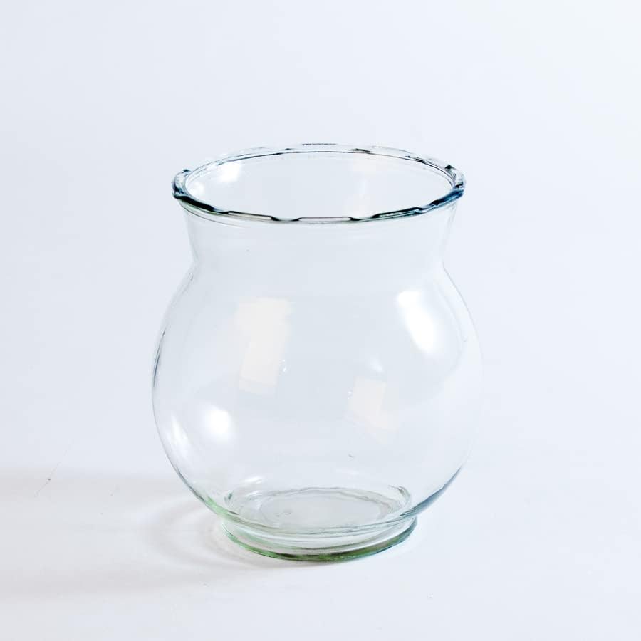 Ivy okrugla staklena vaza - 5,25 inča - bistri stakleni materijal - izdržljiva - ručno izrađena zdjela - ukrasne staklene