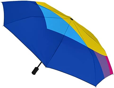 Biseksualna Panromantična zastava ponosa cestovni kišobran otporan na vjetar 3-sklopivi automatski otvoreni sklopivi kišobran