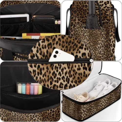 Sportska torba za teretanu, Tiger Leopard Skin Print Travel Duffel torba s cipelama odjeljak Vodootporna preko noći Torba