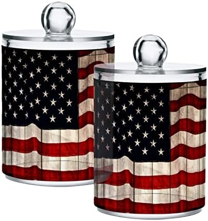 Innewgogo američka zastava 2 pakiranje Organizator Pamuk Swib kuglica Organizator plastične kupaonice s poklopcima s poklopcima