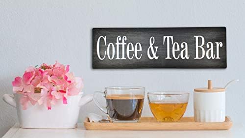 20.56 cm drveni znak znak za kavu i čaj bar znak za kavu i čaj bar dekor seoske kuće znak za kavu poklon ljubiteljima kave