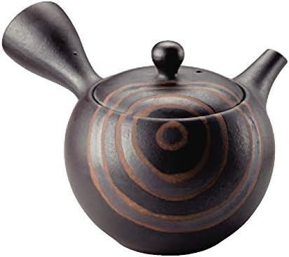 Tokoname Ware T1899 Teapot 1-192 ISSHIN br. 16, crno okrugli čajnik kapljica u obliku kapljica, 9,5 fl oz, osvježavajući
