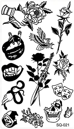 Fasna privremene tetovaže crne privremene tetovaže za žene djevojke očiju Halloween Crown Tetovaža naljepnica za ruke DIY