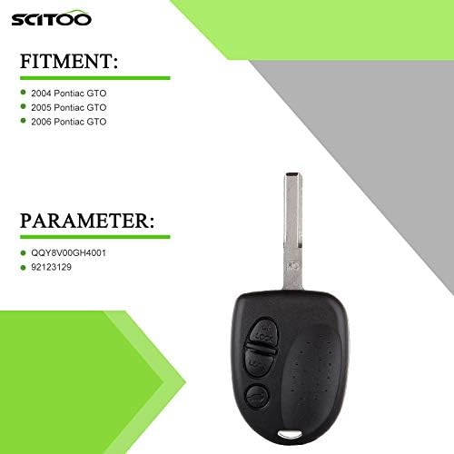 SCITOO 1 kom. privezak za ključeve sa daljinskim upravljačem bez ključa Torba i navlaka Zamjena za Pontiac za GTO 1997-2005
