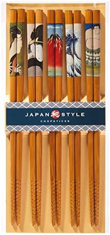 Japanski drveni štapići za Sushi Ramen prirodni bambusovi štapići za višekratnu upotrebu poklon set od 5 parova proizvedeno