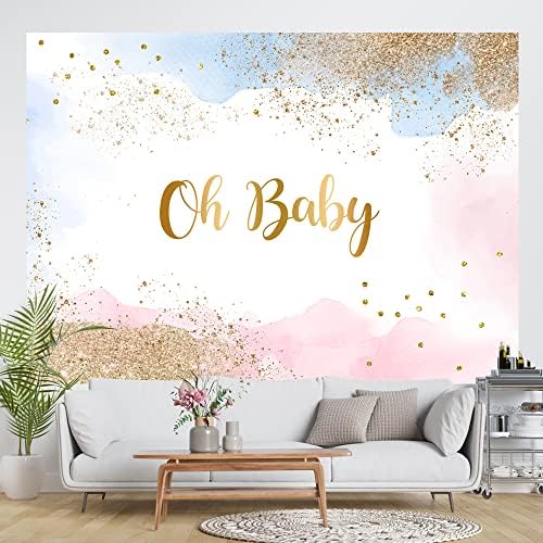 Ticuenicoa 7 × 5ft zlato oh baby baby tuš pozadina ružičasta ili plavi oblaci akvarel pozadine za fotografiranje dječaci