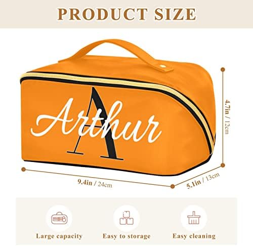Innewgogo narančasta prilagođena kozmetička torba za žene za šminku s prijenosnom ručkom multifunkcionalna toaletna torba