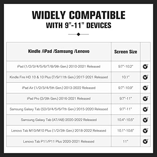 Moko Univerzalni slučaj za 9 -11 iPad 9. gen/iPad Air 5th Gen/iPad Pro 11/Samsung Galaxy/Lenovo tablet, lagana futrola za