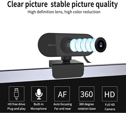 Web kamera s mikrofonom, USB kamera za računala, Plug and play, prilagodnik za širokokutna snimanja USB kamera za 360° za
