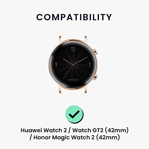 KWMobile narukvica kompatibilna s Huawei Watch 2 / Watch GT2 / Honor Magic Watch 2 - Silikonski i kožni sportski remen s