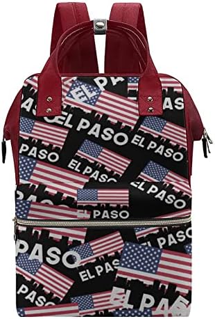 FunnyStar El Paso TX američka zastava tiskana pelena za pelene Baby Bagpack torbe vodonepropusne torba za putničke rame za