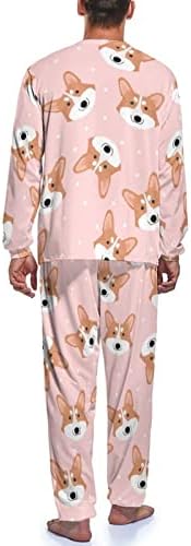 Slatki Muški pidžama Set od donjeg rublja, pulover s dugim rukavima, pidžama, mekani set za odmor, pidžama za dom i putovanja