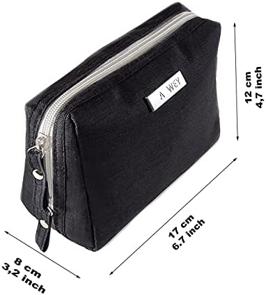 Lijepa komplet za šminku za opskrbu - 2 PCS, ženska torbica za šminkanje, kozmetička torba mala, putovanja, najlon, crna,