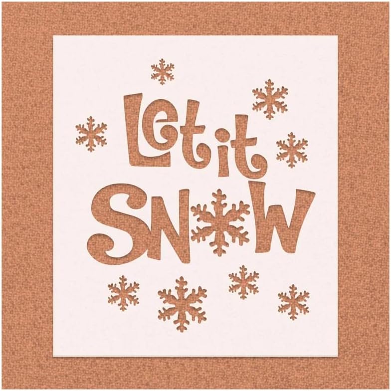 Božić pusti snježnu šablonu za slikanje - laserski rez za višekratnu upotrebu 14mil Mylar šablona - zidni umjetnički slikar