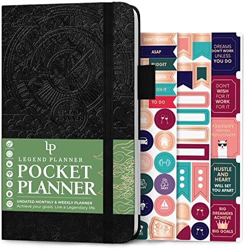 Pocket za planer legende - Mali nedatirani mjesečni i tjedni časopis za cilj i kalendar za produktivnost, Mini Life Organizator