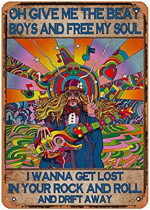 Hippie Man Oh, daj mi Beat Boys i oslobodi mi se duša želim se izgubiti u vašem plakatu rock and roll bez okvira metalni