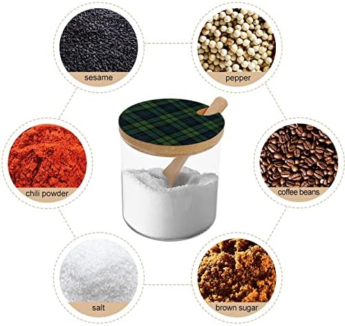 Škotska karirana staklenka za začine Slatke staklene posude kutija za pohranu posuda za žlicu za kuhinju