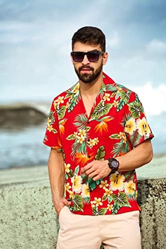 Alvish muška havajska košulja s kratkim rukavima dolje povremene plaže Aloha košulje