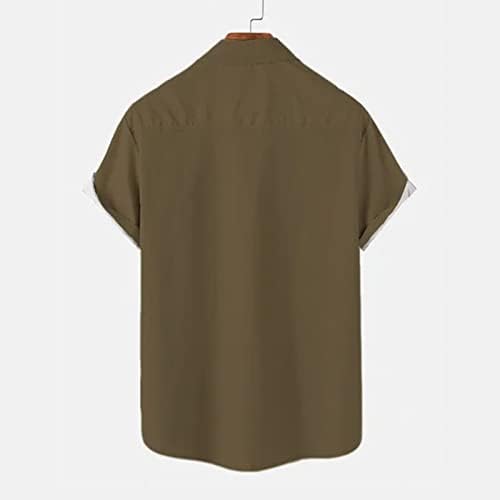 BMISEGM Ljetna muška majica muška 3D digitalni ispis džepni košulja kratka rukava kratka rukava muške košulje velike