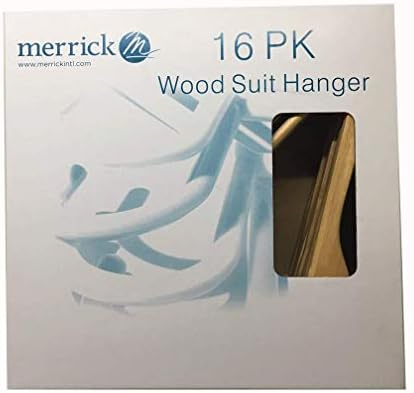 Merrick.Intl vješalice za odijelo od prirodnog drveta - 16 pakiranja