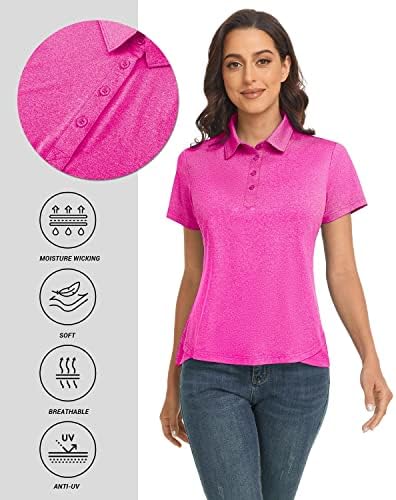Urmoss ženska majica s majica kratkih rukava majice casual golf polo majice za žene atletske sportske košulje 4-buttons