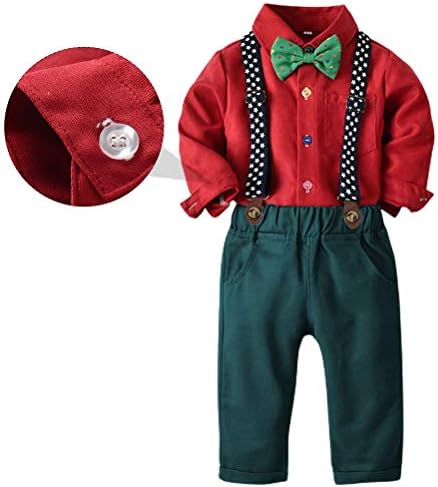 Aboofan 1 set dječjeg božićnog odijela dugačka košulja s rukavima za kravatu na nakloni za zabavu