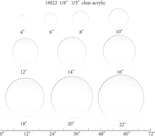 Fixturedisplays® 12pk 18 Clear akrilni pleksiglass Lucite krug okrugli disk, 1/8 debeo 18822-18 -1/8 -12pk-sl