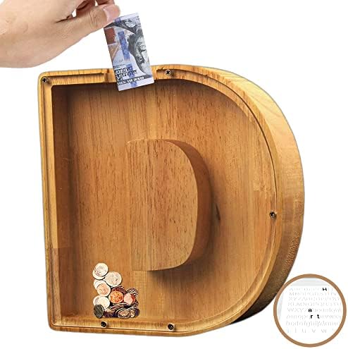 Veliko drveno pismo Piggy Bank za djecu Djevojke odrasle osobe Personalizirano piggy-banka od A do Z Alphabet DIY Vaše prilagođeno