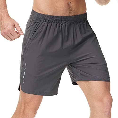 Mier muški trčanje kratkih hlača 7 brza suha teretana atletskih kratkih kratkih hlača s džepovima s patentnim zatvaračem