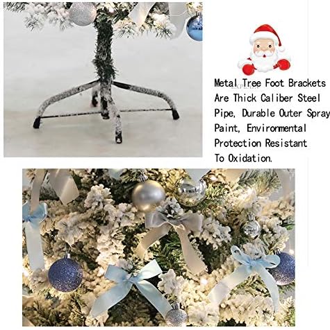 Dulplay Light Umjetno božićno drvce snijeg s ukrasima metalne noge Optical Fiber Tree Classic za ukrase zatvorene-Diamater360cm