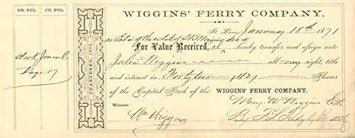 Wiggins' Ferry Co. - Potvrda o isporuci