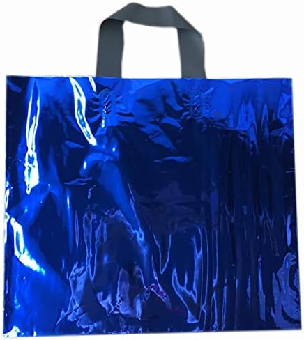 25PCS plastične poklon vrećice, plastične sjajne poklon vrećice, pakiranje odjeće u trgovini ružičasto zlato vrećice od srebrne