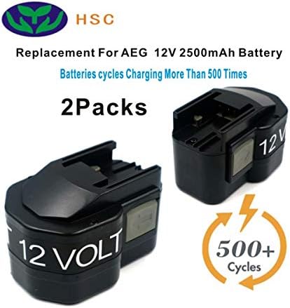 2PACKS 2500mah prijenosni baterijski paket AEG12A NIMH baterija 12V Zamjena za AEG 12V baterija PBS3000 Best12BBPB BS2E12X