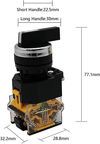 Mopz 22 mm Selector tipki rotacijski prekidač prekidača momentalno 2no 1no1nc 2 3 Položaj DPST 10A 400V prekidač napajanja