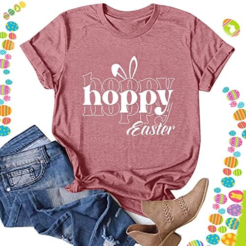 Uskrsne majice za žene, modna majica, Ležerne majice s printom za Uskrsni dan, okrugle majice sretnog Uskrsa za žene