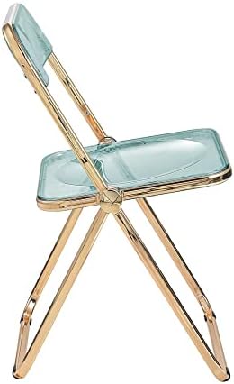 Moderna prozirna akrilna sklopiva stolica sa zlatnim metalnim okvirom