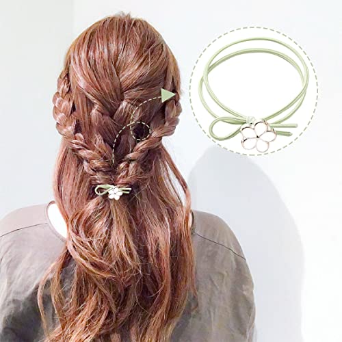 20pcs biserna narukvica za vezanje kose s emajliranim cvjetnim perlicama vezice za kosu držači za konjski rep slatki šareni