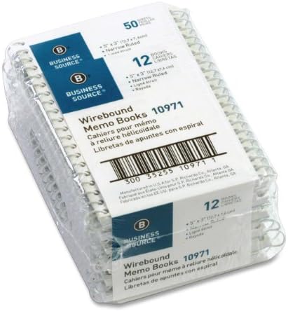 Poslovni izvor 3 x 5 inča žičane memorijske knjige - pakiranje od 12