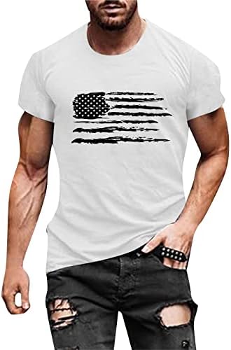 Muške radne košulje, Muška majica s printom zastave SAD ljetna majica Muška zabavna grafička majica s kratkim rukavima